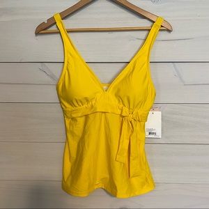 ALEX MARIE bright yellow tankini top sz S